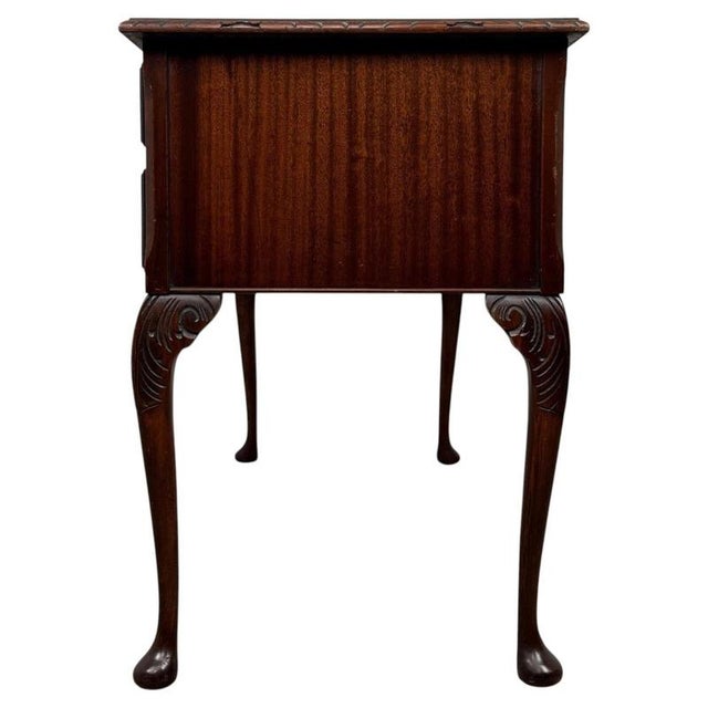 Antique English Mahogany Writing Table, 1920 For Sale - Image 10 of 12