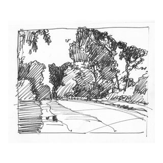 1950s Norman Kent Landscape Drawing For Sale