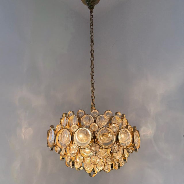 Museum-quality, high-end designer light of the absolute highest caliber: a sculptural, six-light chandelier from the...