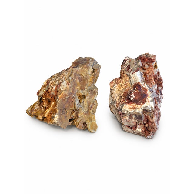 Late 20th Century Curated Pair of Large Natural Agatized Jasper Stone Rock Architectural Specimens For Sale - Image 5 of 5