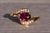 The 169th Avenue: Deep Pink Tourmaline and Natural Diamond Ring in Yellow Gold For Sale - Image 9 of 11