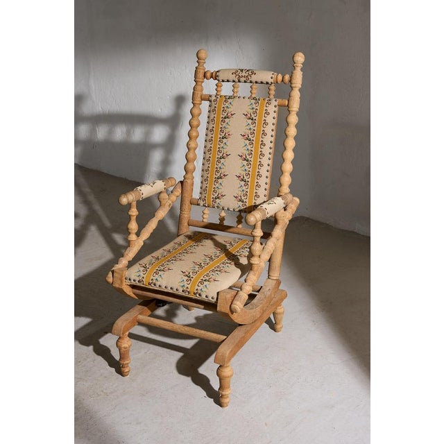 Scandinavian Rocking Chair in Oak with Turned Details, 1960s For Sale - Image 9 of 10