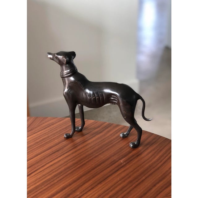 Mid-Century Modern Late 20th Century Bronze Greyhound Statuette For Sale - Image 3 of 7