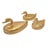This set of three large graduated Burmese lacquerware trinket boxes takes the form of swimming ducks, each covered in gold...