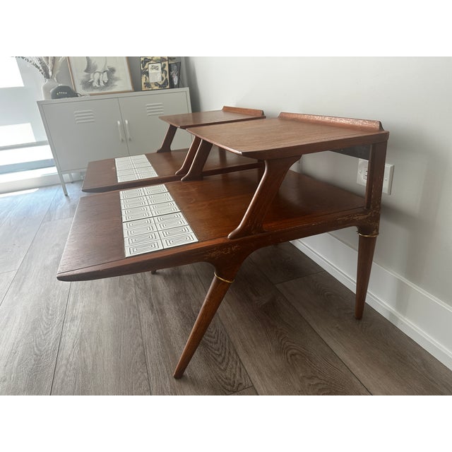 Lane Furniture 1960s Lane Furniture Cosmopolitan Walnut End Table Set For Sale - Image 4 of 15