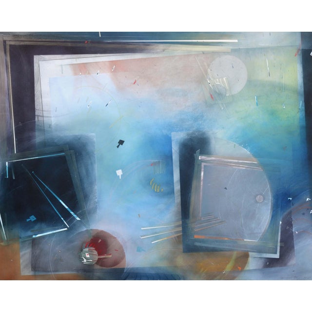 Abstract Space Bound, Large-Scale Gouache & Mixed Media Abstract, Signed by Nancy Louise Jones For Sale - Image 3 of 6