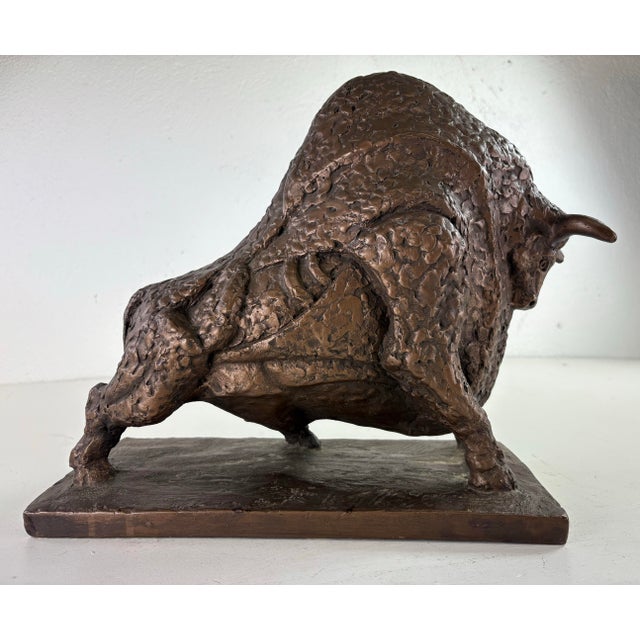 1960s Mid-Century Vintage Austin Productions Plaster Bull Sculpture For Sale - Image 5 of 8