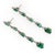 This is a lovely vintage pair of long dangle earrings, crafted from 14k white gold featuring 5 oval shape emerald with the...
