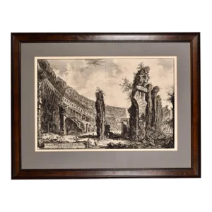 The Roman Colosseum: A Framed 18th Century Etching of the Interior by Giovanni Piranesi, 1766