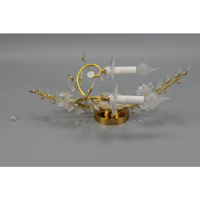 German Floral Wall Sconce in Crystal and Brass by Palwa for Palme & Walter, 1960s For Sale - Image 15 of 18