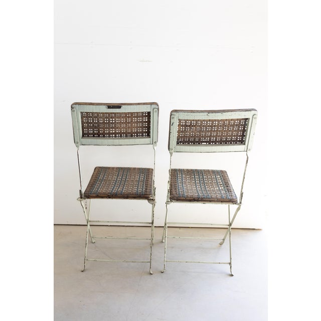 Late 19th Century Pair of French Rattan Folding Chairs For Sale - Image 11 of 13