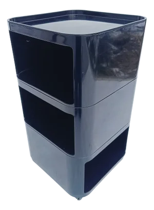Black Modular Square Container by Anna Castelli Ferrieri for Kartell