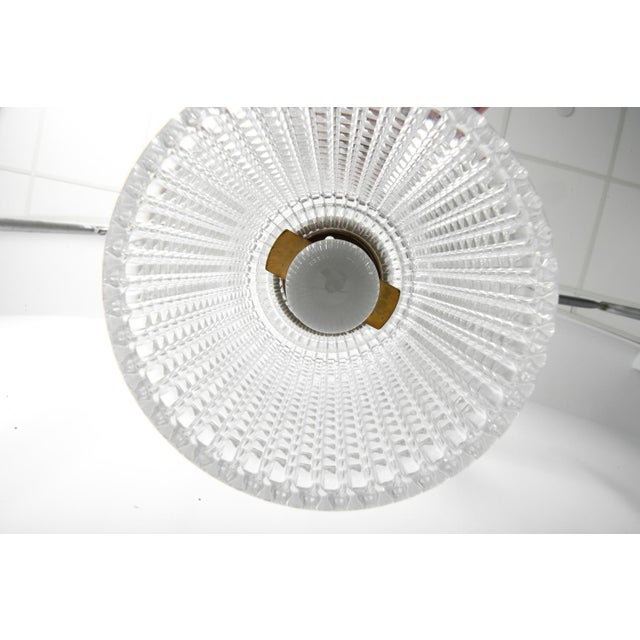 Metal 1960s Scandinavian Carl Fagerlund Textured Glass and Brass Pendant For Sale - Image 7 of 9