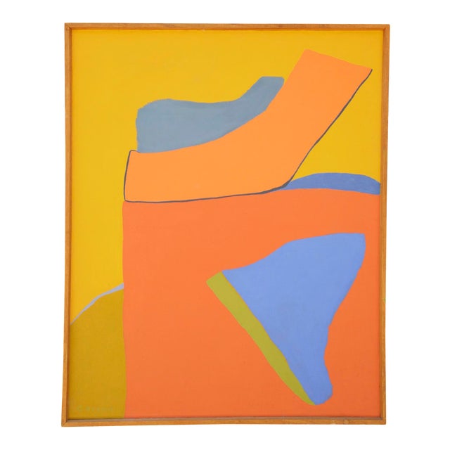 Jackie Carson Acrylic on Canvas Painting | Chairish Unlike oil, acrylic can be stained into unprimed canvas without conservation issues.