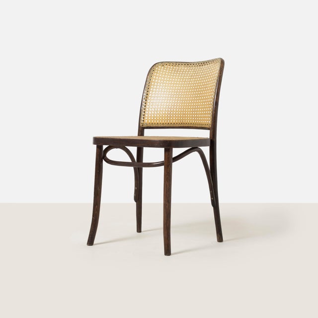 Set of 4 model 811 dining chairs by Josef Hoffmann. Produced in former Thonet factory in Radomsko, Poland. Good, lightly...