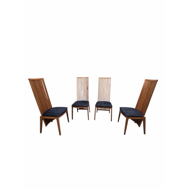 Vintage Antonio Sibau "California" Side Chairs - Set of 4 Set of four dining chairs in the style of Frank Lloyd Wright by...