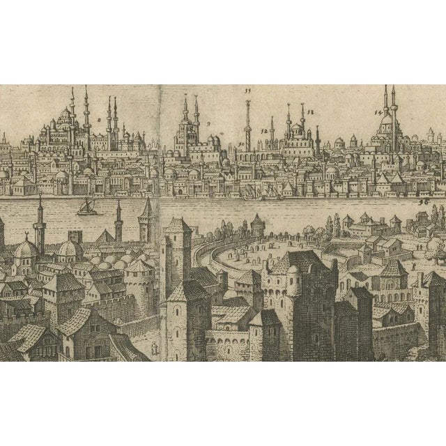 Matthäus Merian the Elder, Constantinople Panorama, 1635, Engraving For Sale - Image 6 of 12