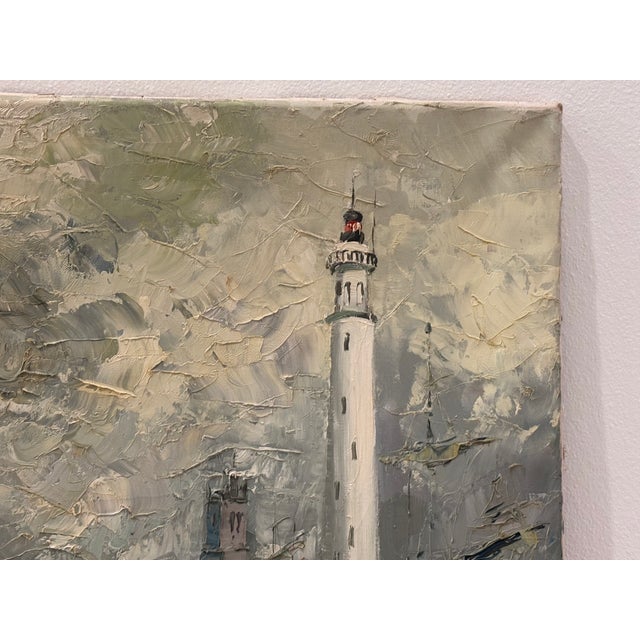 Walter Prescher Van Ed (1916-1988) Large Signed French Harbor Oil Painting For Sale - Image 15 of 16
