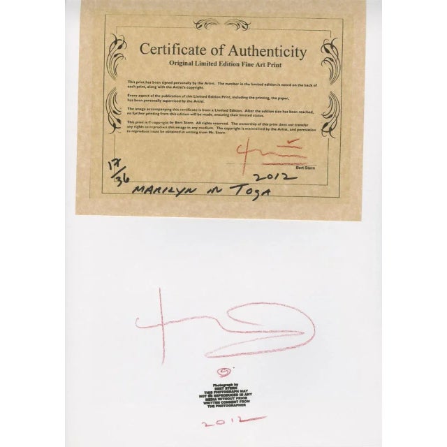 Bert Stern, Marilyn in Toga No. 17/36, Mythical Photo of the Last Séance (1962). Inkjet print by Bert Stern, 2012, signed...