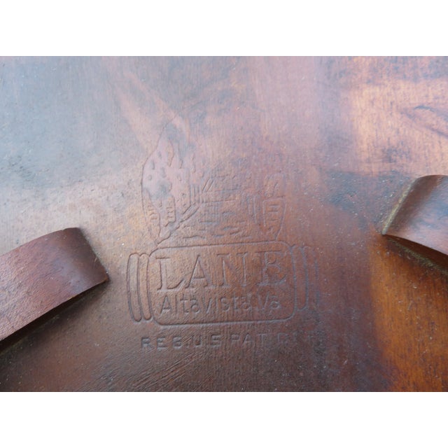 Mid Century Modern Lane Altavista Walnut Hexagon 3 Leg Side Table W/ Inlay For Sale - Image 15 of 15