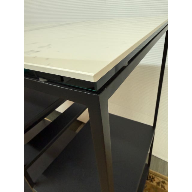 Black Room & Board Bowen Counter Table With Wine Shelf For Sale - Image 8 of 12