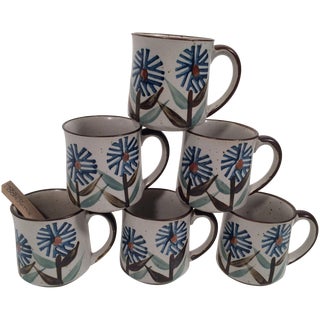 Danish Cottage Ceramic Mug Set Of 6 For Sale