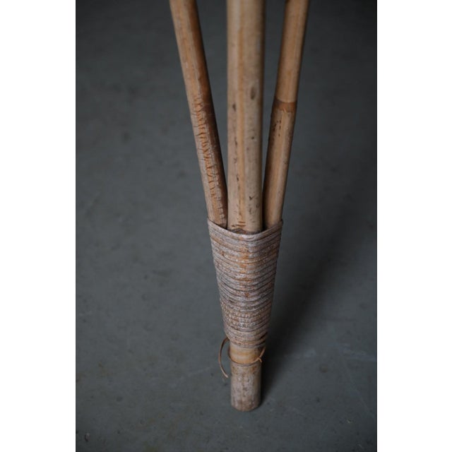 Wood Bohemian Rattan Side Table, 1960s For Sale - Image 7 of 9