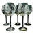 Vintage Toscany Hand Blown Wine Glasses Set of 5 – Romanian Mid-Century Floral Cut Crystal Stemware - Toy57 Pattern For Sale