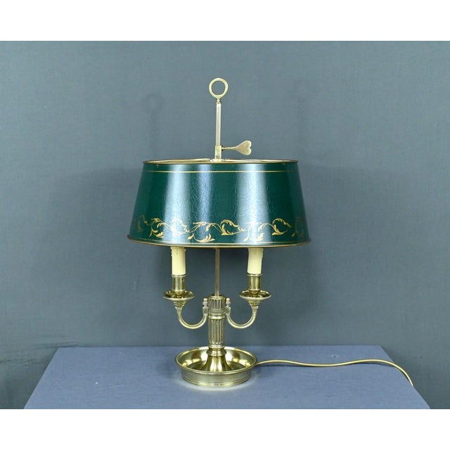 Early 20th Century Bouillotte Lamp with 2 Lights, in Very Good conditions. Designed 1890 to 1919 European Plug (up to...