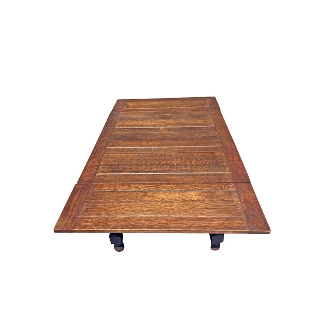 Antique Barley Twist Leg Extendable Dining or Kitchen Table in Oak Wood For Sale - Image 9 of 11