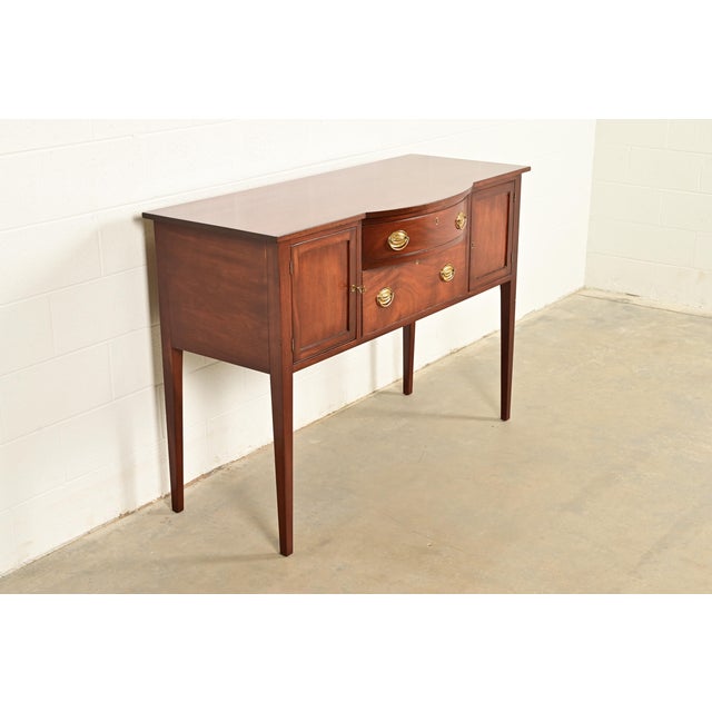 Kittinger Kittinger Federal Mahogany Bow Front Sideboard Credenza or Buffet For Sale - Image 4 of 16