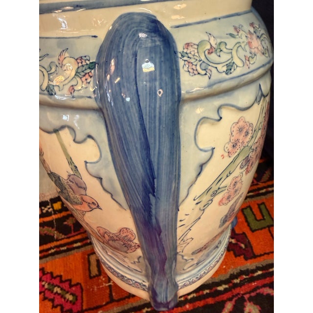 Ceramic Blue and White Round Garden Stool For Sale - Image 9 of 11