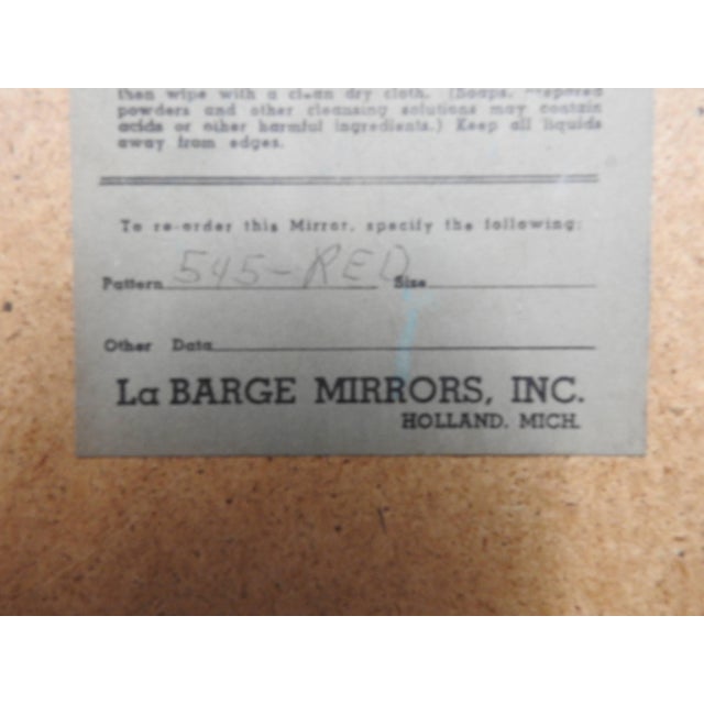 Wood LaBarge Mirrors of Michigan Red Velvet With Gold Gilded Birds Mirror For Sale - Image 7 of 10