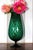 Glass Mid-Century Modern Emerald Green Hand-Blown Art Glass Pedestal Vase, 1970s For Sale - Image 7 of 10
