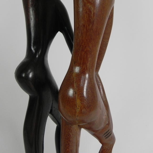 Wooden Statue of Two People, 1950s For Sale - Image 14 of 16