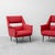Vintage Lounge Chairs in Red Fabric by Gigi Radice, 1960s, Set of 2 For Sale - Image 6 of 11