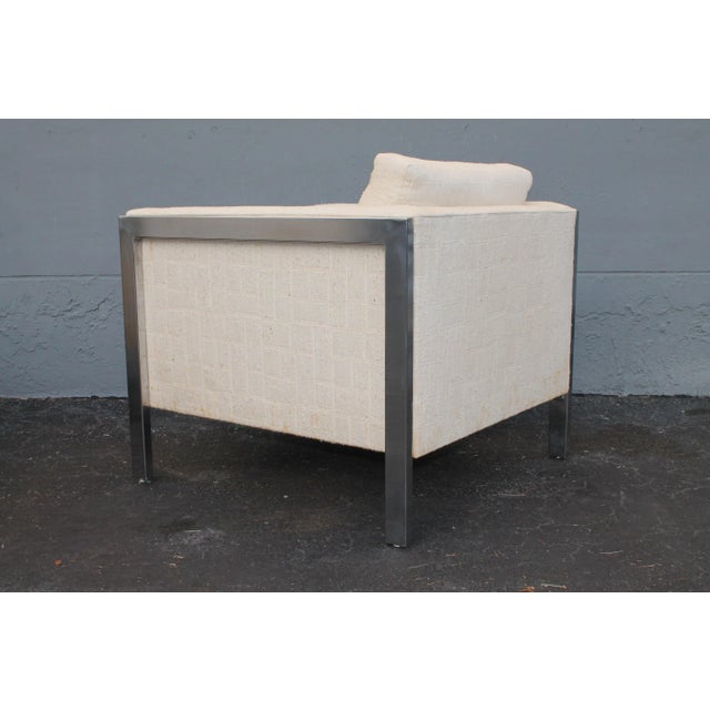 C1970's Ultra Modern All Metal Framed Club/ Lounge Chairs - Original - a Pair For Sale - Image 9 of 12