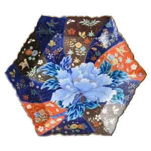 Antique Blue and Orange Floral Imari Charger