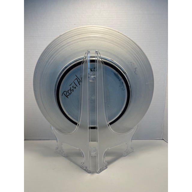 Vintage Studio Art Pottery Black & White Plate by California Artist Ross Thompson For Sale - Image 4 of 6