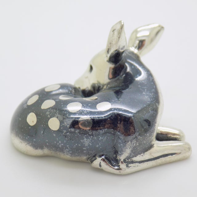 Metal Vintage Italian Handmade Genuine Sterling Silver 925 Saturno Brand Deer Figurine For Sale - Image 7 of 10