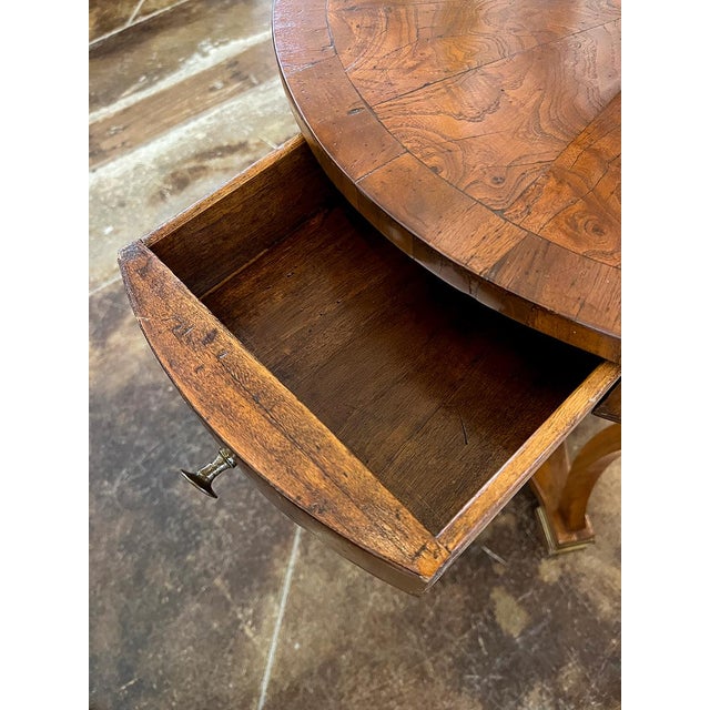 Biedermeier Early 19th Century Biedermeier Walnut Side Table With Drawer For Sale - Image 3 of 5