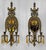 A Pair of 1920's Empire Crystal Prism Candle Wall Sconces Solid Brass with French Empire Urn Torched Crown Monumental...