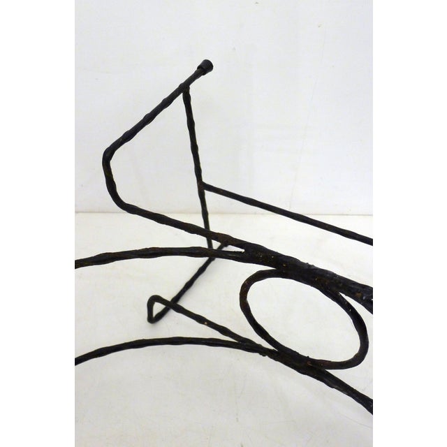 Metal Round Openwork 4-Plant Stand in Black Wrought Iron, 1960s For Sale - Image 7 of 12