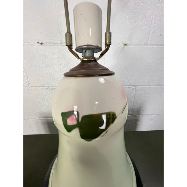Vintage Hand-Painted Studio Pottery Ceramic Table Lamp With Abstract Motif For Sale In New York - Image 6 of 9