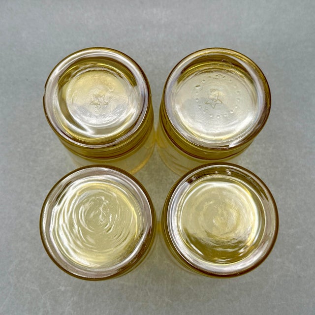 Amber Vintage Mid-Century Modern Libbey “Malibu Gold” Amber Juice Glasses - Set of 4 For Sale - Image 8 of 9