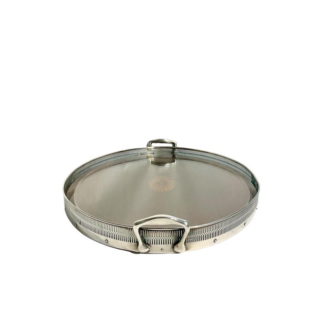 Antique Whiting Company Sterling Silver and Mahogany Gallery Cocktail Tray With Beveled Glass Insert For Sale - Image 11 of 18