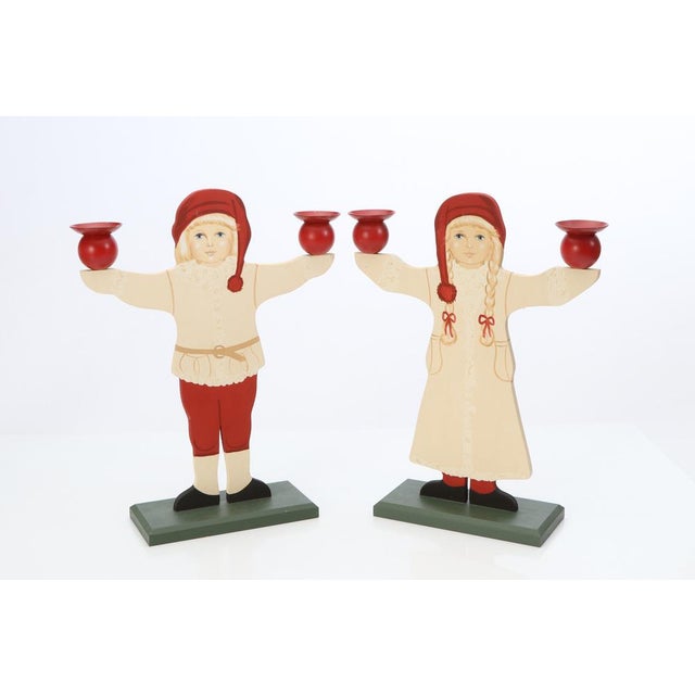 Swedish Gnome Couple Candleholders, 1960s, Set of 2 For Sale - Image 4 of 4