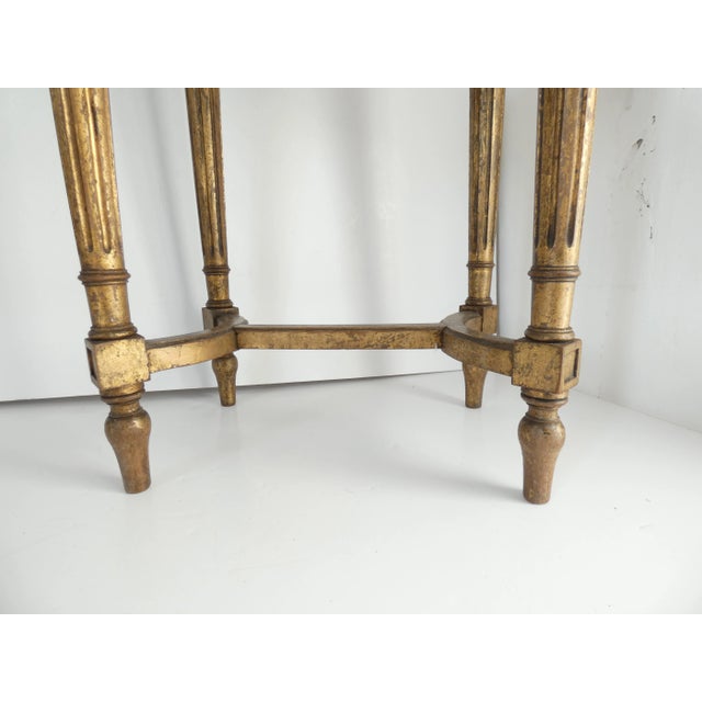 Gold French Louis XVI Style Gilded Oval End Table For Sale - Image 8 of 8