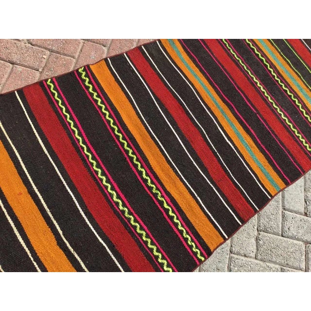1960s Vintage Turkish Kilim Runner - 33" X 110" For Sale In Raleigh - Image 6 of 11
