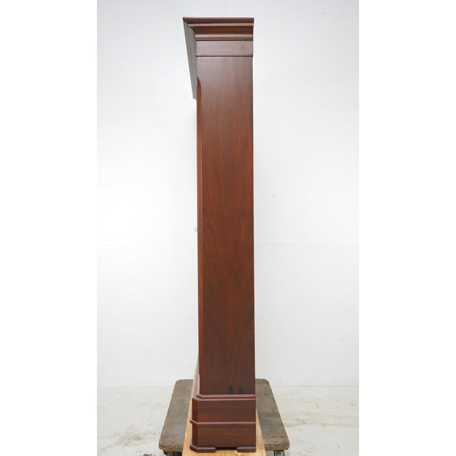 Late 20th Century Traditional Walnut Glass Front Double Door Bookcase Cabinet For Sale - Image 11 of 16